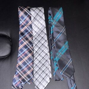 Van Heusen Plaid Ties in Blue, Gray, and Teal